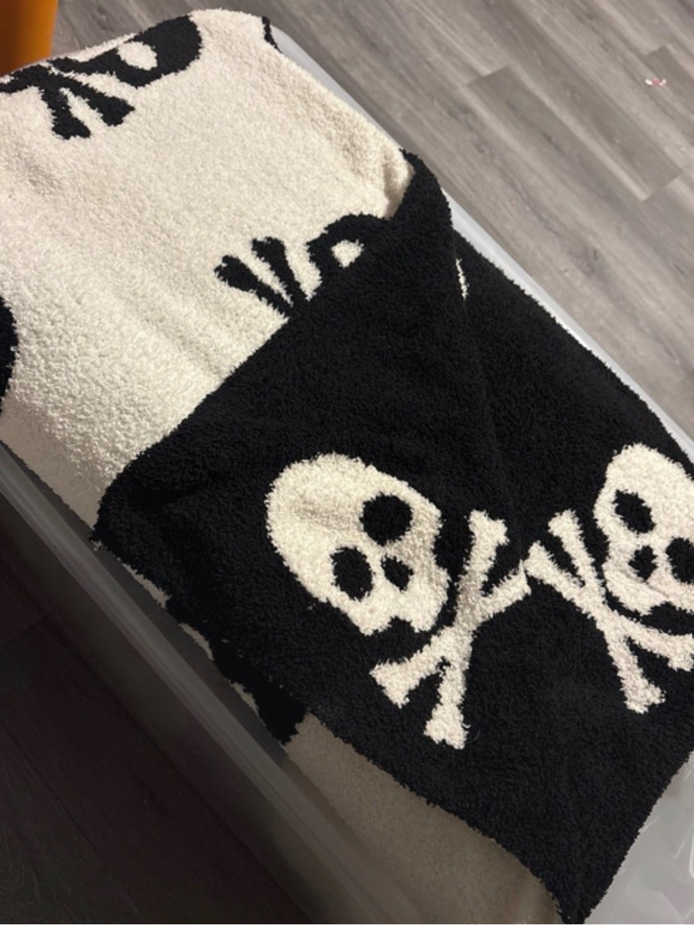 Cupcake and Cashmere reversible Halloween skull throw blanket